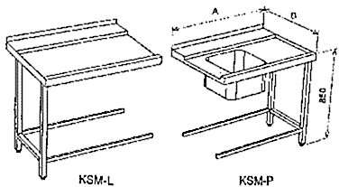 Stůl k myčce - typ KSM